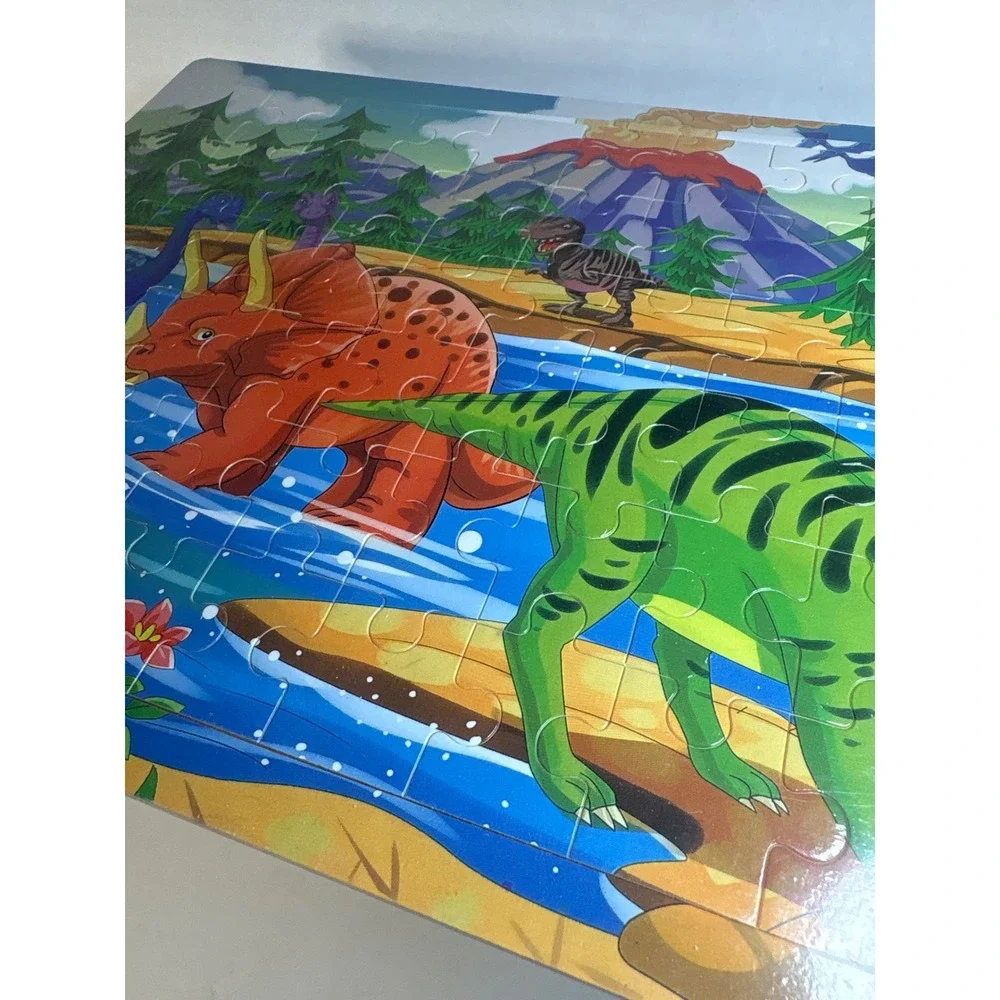 Wooden Dinosaur Jigsaw Puzzle 24 Piece Preschool Toddler Tray Puzzle MF108